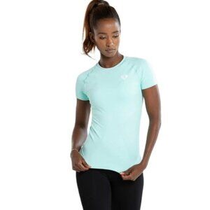 NWT Women's Best Wear POWER SEAMLESS‎ T-SHIRT COLOR Bleached Aqua Size S